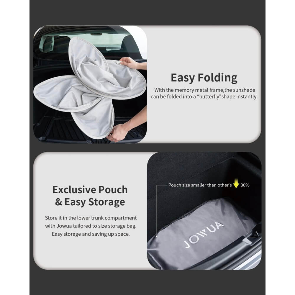 ม่านบังแดดหลังคา JOWUA GLASS ROOF SUNSHADE สำหรับ MODEL Y 2021-2024 สีดำ